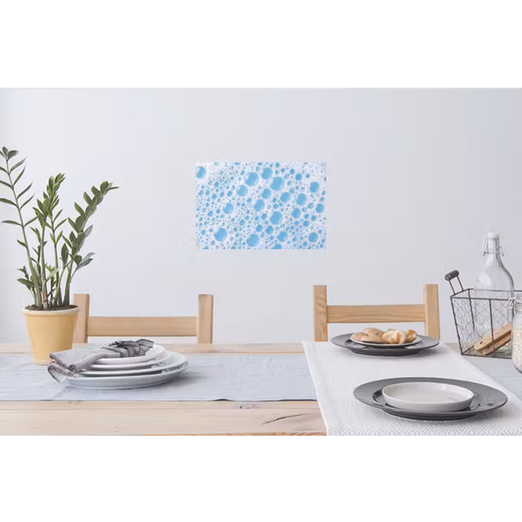 Schuim - Bubbels - Blauw Muursticker klein -eettafel