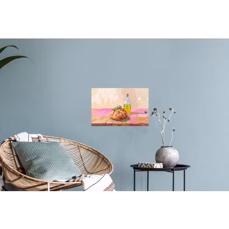 Eten - Brood - Olijfolie - Abstract - Keuken Muursticker klein -plant