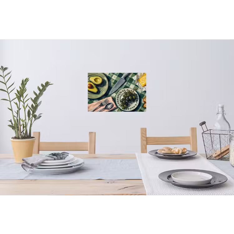 Eten - Ontbijt - Tafel - Modern - Groen Muursticker klein -eettafel