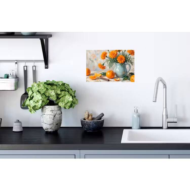 Wall Sticker - Food - Orange - Art - Eten - Oranje - Kunst Muursticker klein