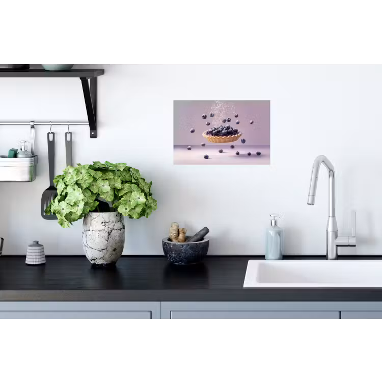 Eten - Taart - Bessen - Blauw Muursticker klein -keuken