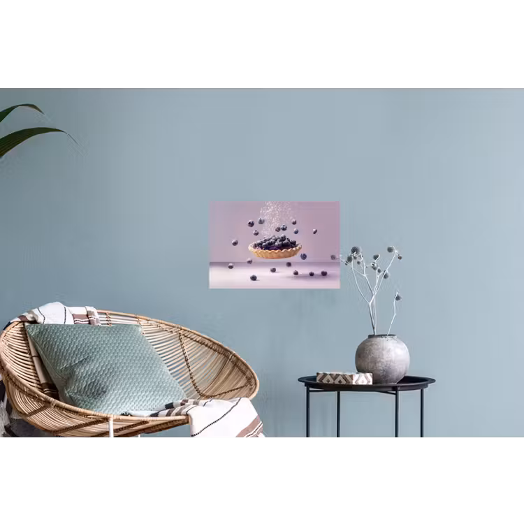 Eten - Taart - Bessen - Blauw Muursticker klein -plant