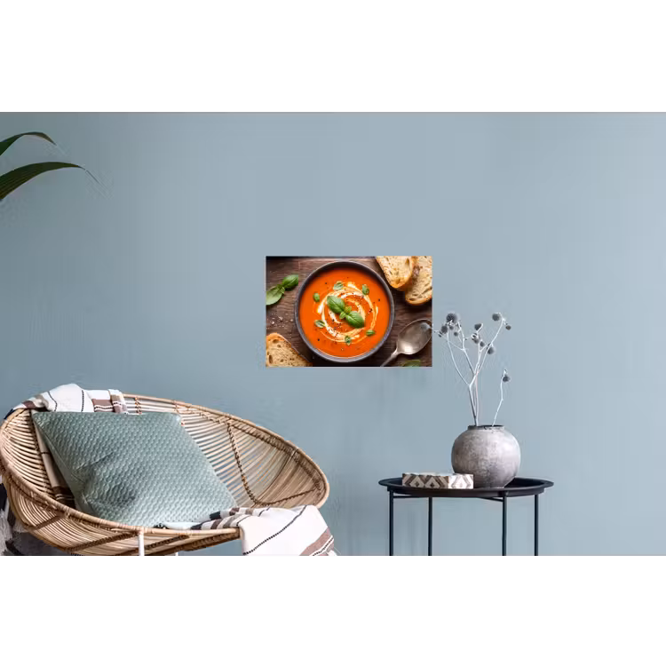 Eten - Soep - Basilicum - Rustiek - Rood Muursticker klein -plant
