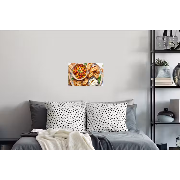 Eten - Tomaat - Brood - Kleurrijk - Keuken Muursticker klein -slaapkamer