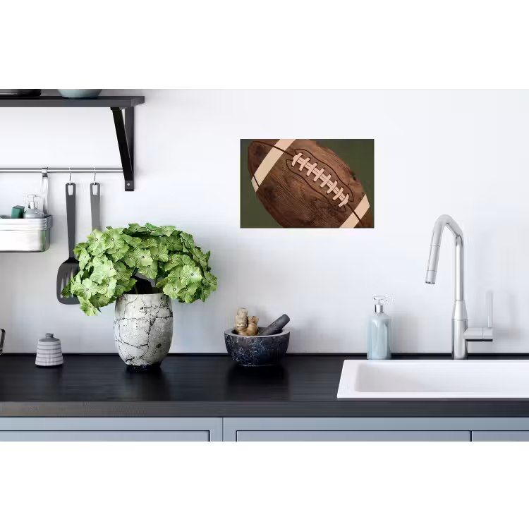 Football - Hout - Sport - Groen Muursticker klein -keuken