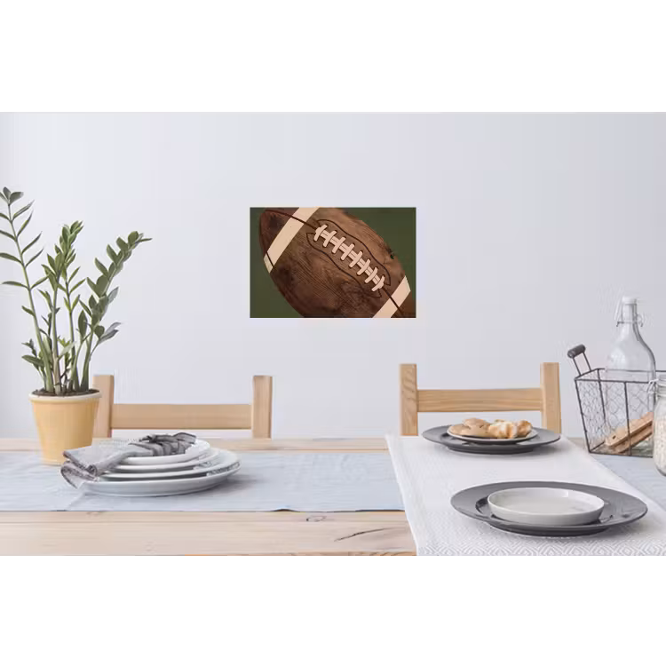 Football - Hout - Sport - Groen Muursticker klein -eettafel