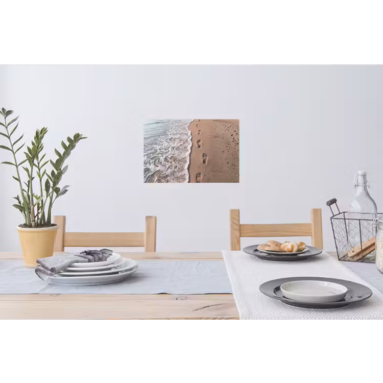 Voetstappen - Vloedlijn - Zee Muursticker klein -eettafel