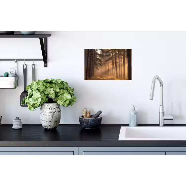 Bos - Mist - Zonlicht Muursticker klein -keuken