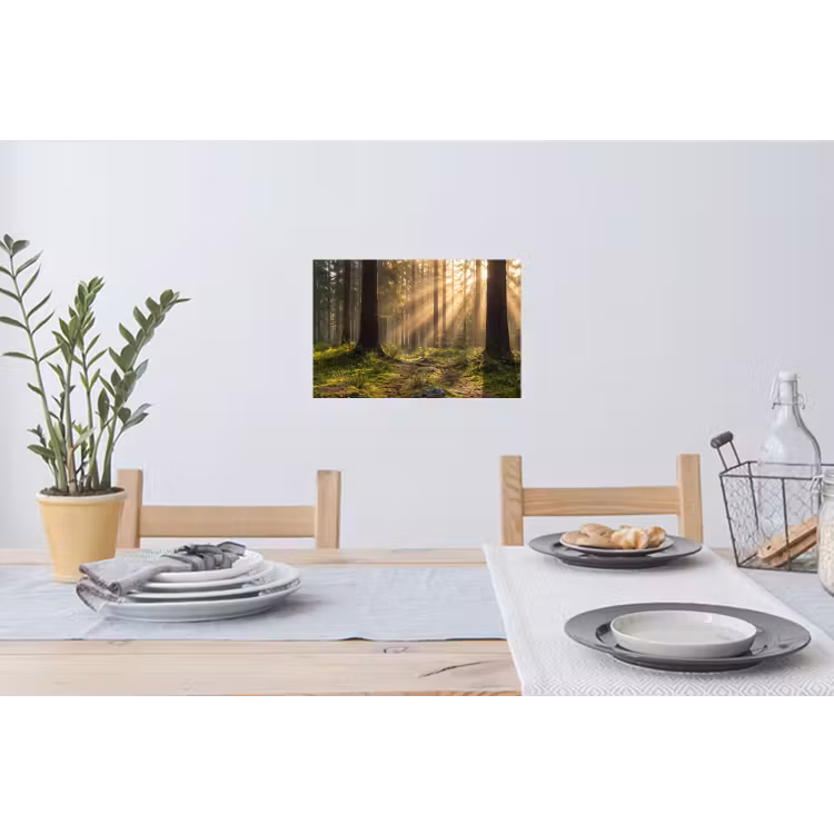 Bos - Zonlicht - Gras Muursticker klein -eettafel