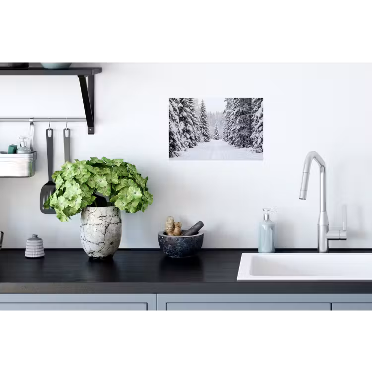 Bos - Winter - Sneeuw - Pad - Natuur Muursticker klein -keuken