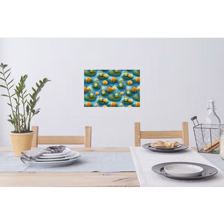 Kikker - Lelies - Groen Muursticker klein 286 -eettafel