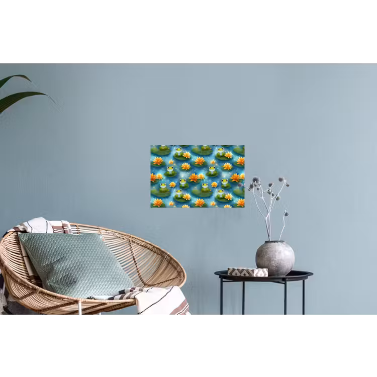 Kikker - Lelies - Groen Muursticker klein 286 -plant