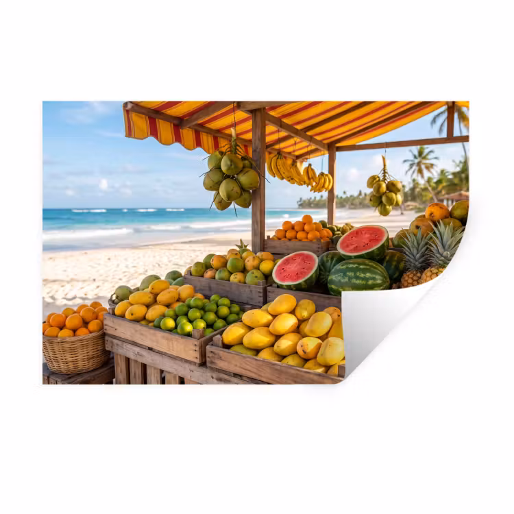 Wall Sticker - Fruit - Beach - Tropical - Fruit - Strand - Tropisch Muursticker klein