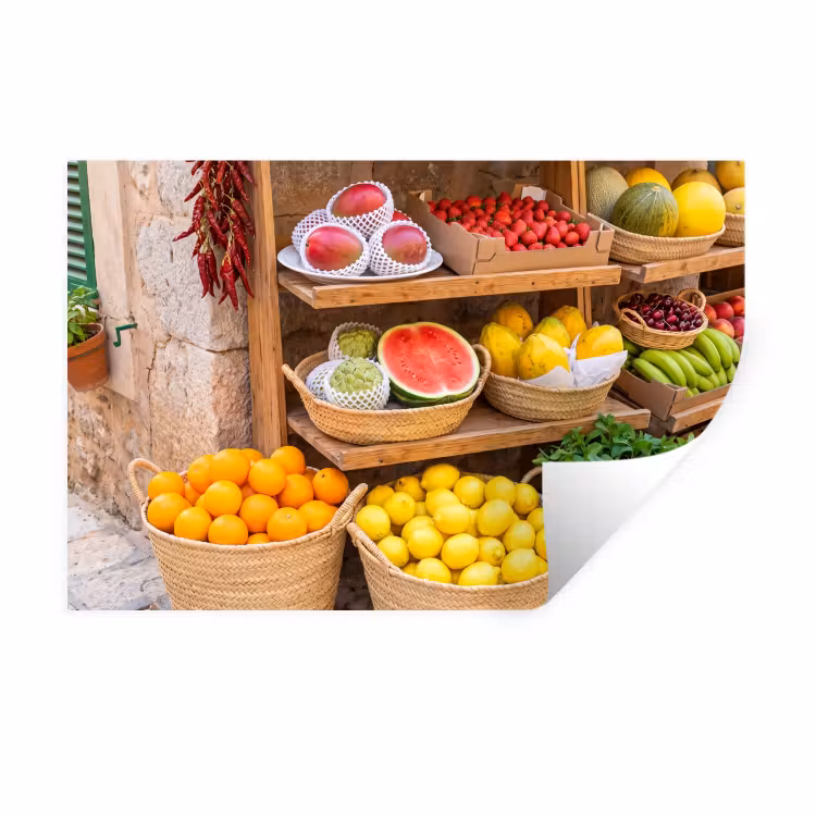 Wall Sticker - Fruit - Market - Fresh - Fruit - Markt - Vers Muursticker klein