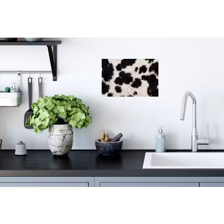 Bont - Textuur - Zwart - Wit Muursticker klein -keuken