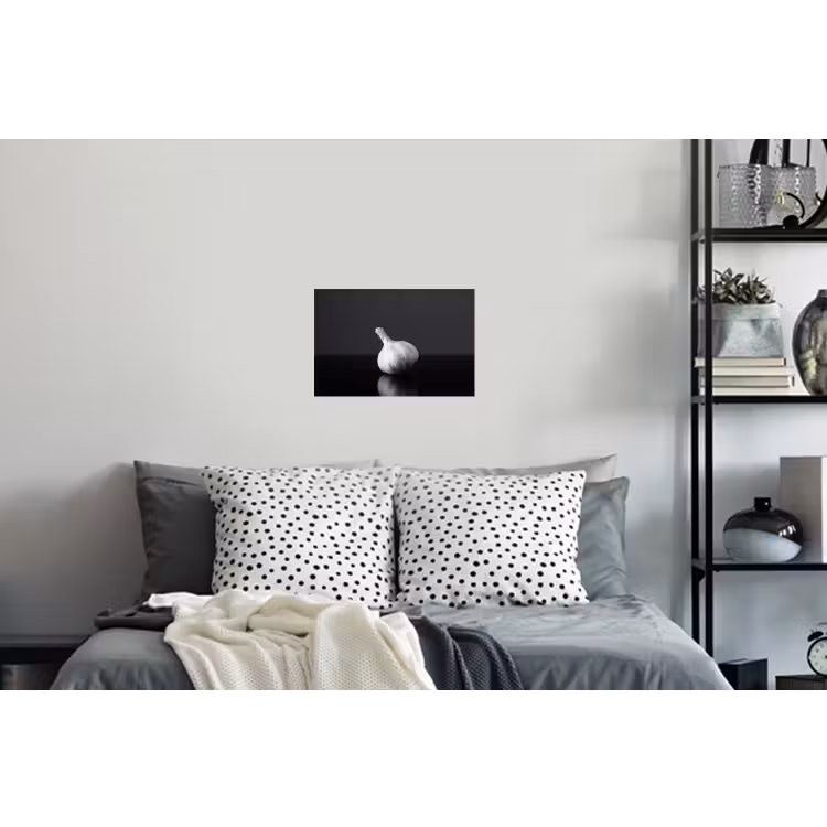 Knoflook - Zwart - Wit Muursticker klein -slaapkamer