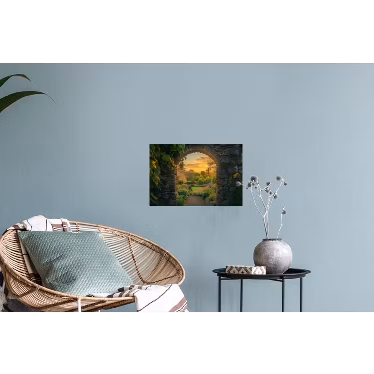 Poort - Planten - Zonsondergang Muursticker klein -plant