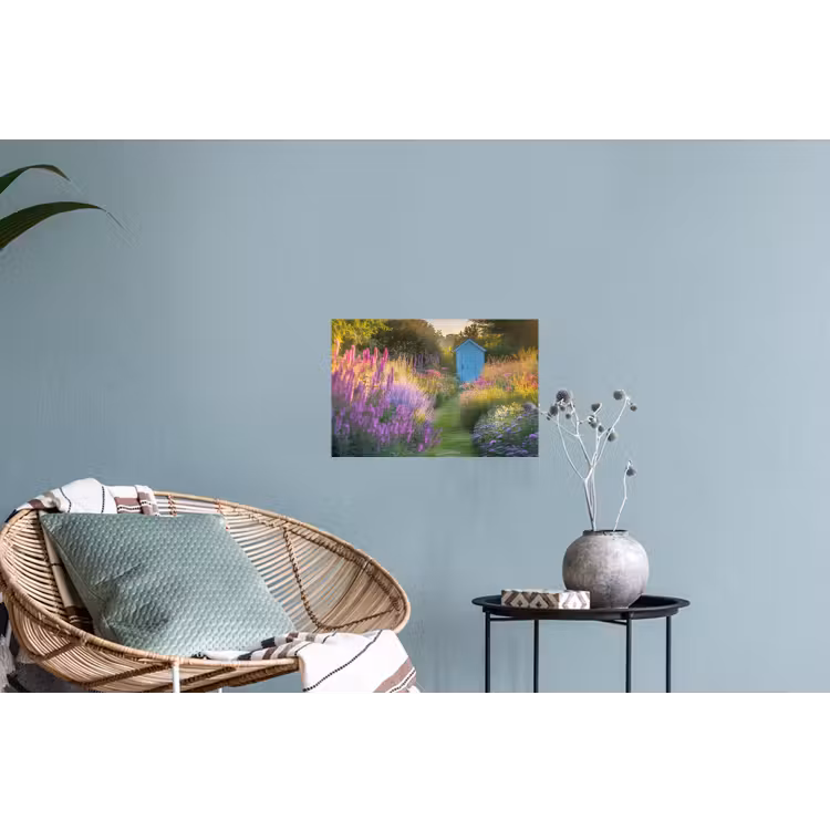 Tuinhuisje - Blauw - Bloemen Muursticker klein -plant
