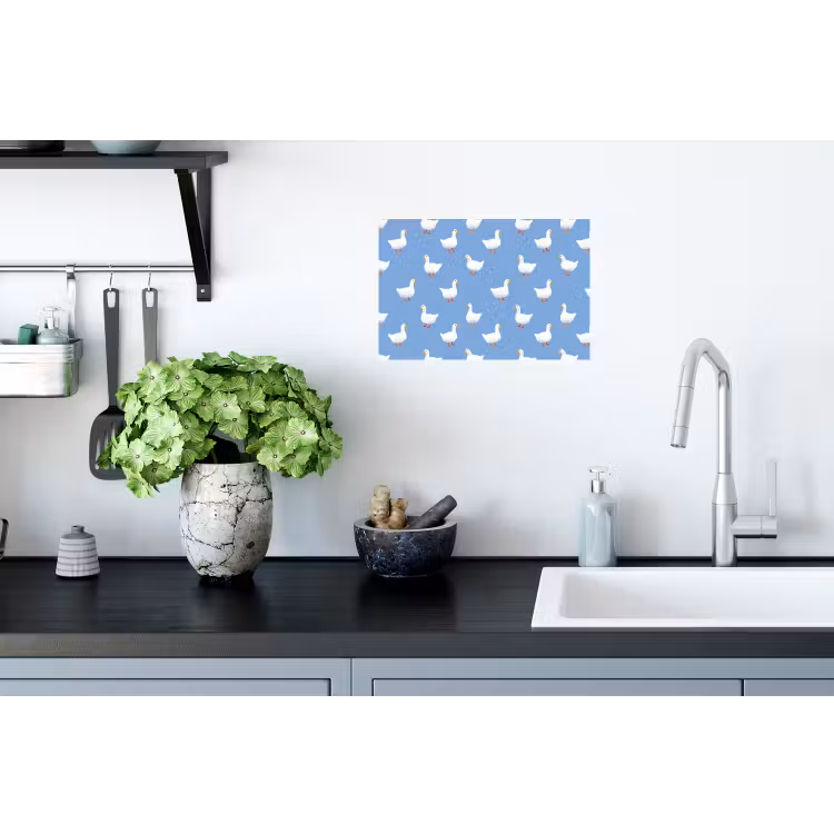 Ganzen - Elegant - Blauw Muursticker klein 286 -keuken
