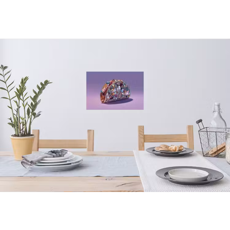 Edelstenen - Glitters - Paars - Kleurrijk Muursticker klein -eettafel