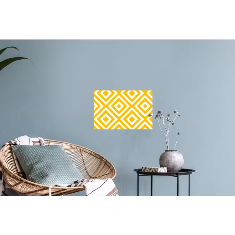 Geometrisch - Lijnen - Modern - Geel - Wit Muursticker klein 286 -plant