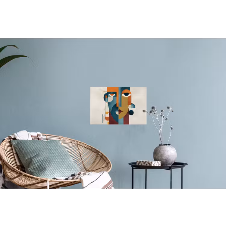 Geometrisch - Strakke vormen - Kleurrijk Muursticker klein -plant
