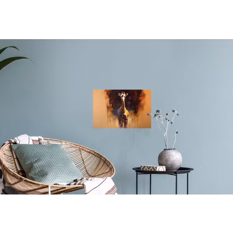 Giraf - Bruin - Abstract - Geschilderd Muursticker klein -plant