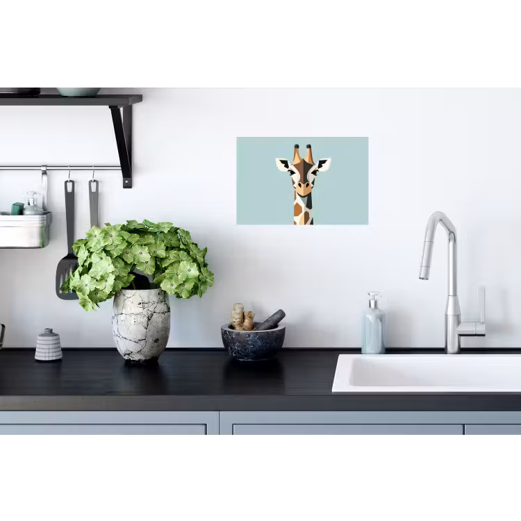 Giraffe - Illustratie - Bruin - Minimalistisch Muursticker klein -keuken