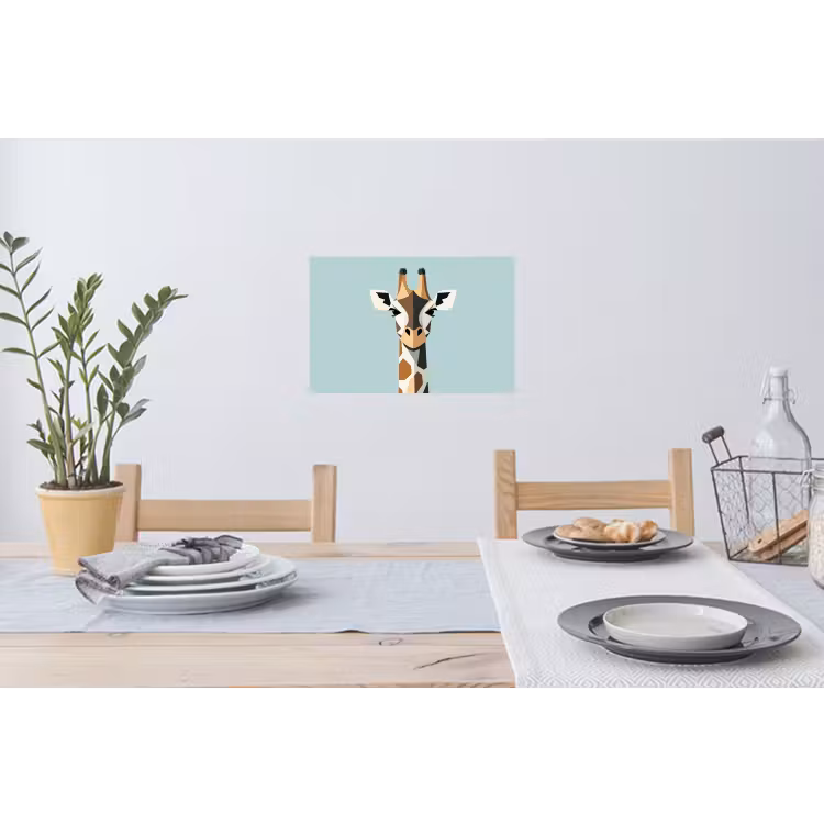 Giraffe - Illustratie - Bruin - Minimalistisch Muursticker klein -eettafel
