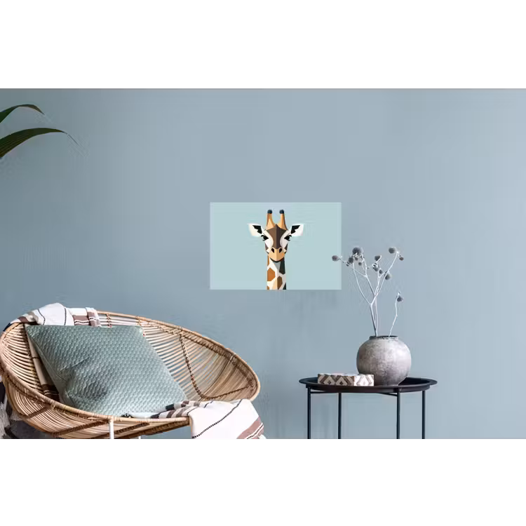 Giraffe - Illustratie - Bruin - Minimalistisch Muursticker klein -plant