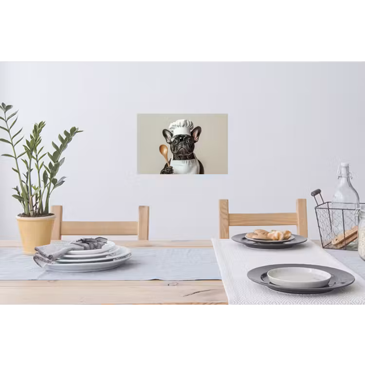 Bril - Hond - Kok Muursticker klein -eettafel