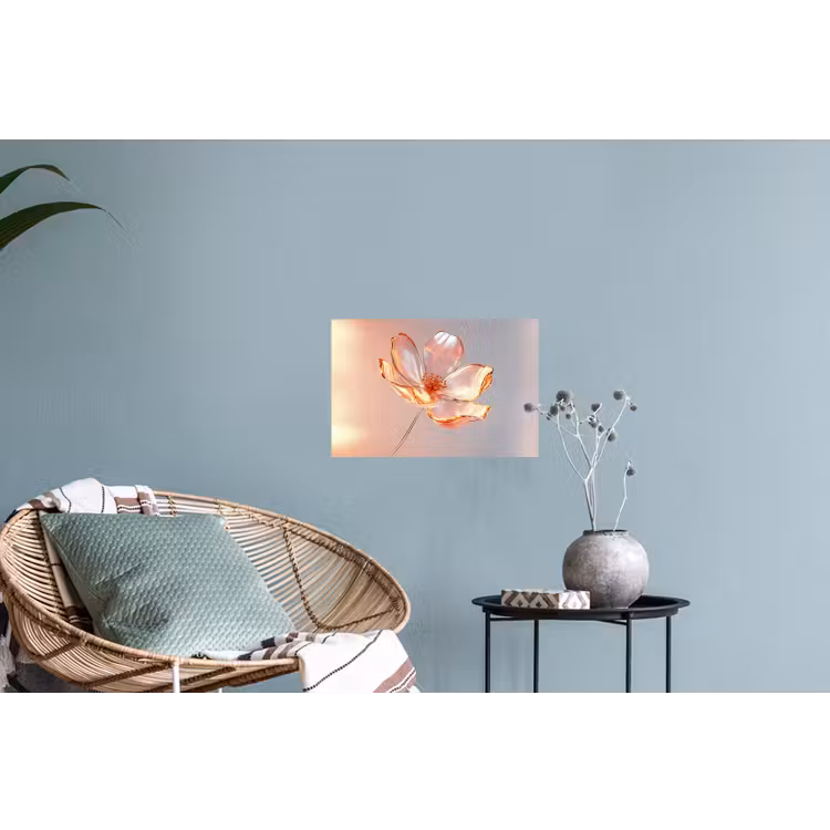 Glazen - Bloem - Roze Muursticker klein -plant