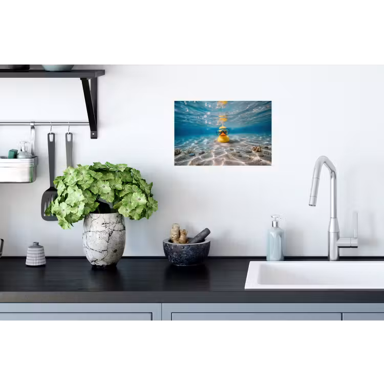 Duikbril - Eend - Water Muursticker klein -keuken