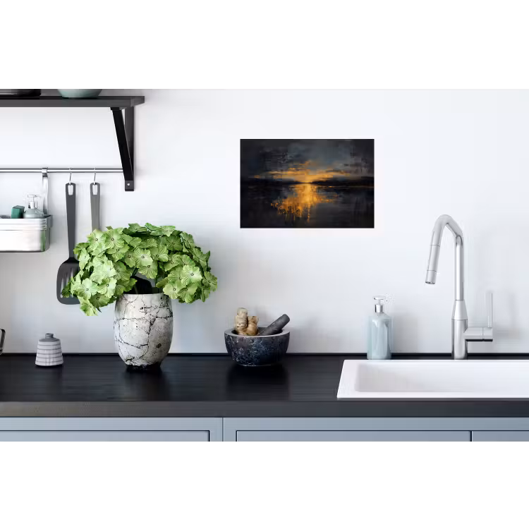 Gouden Reflectie op Water Muursticker klein -keuken