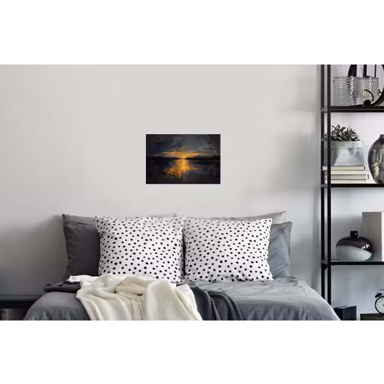 Gouden Reflectie op Water Muursticker klein -slaapkamer