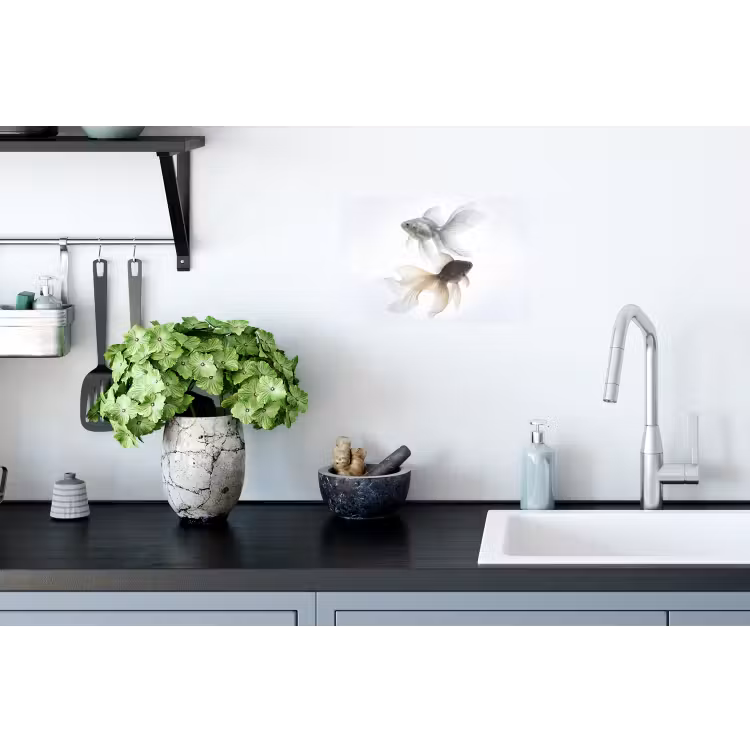 Goudvissen - Modern - Wit Muursticker klein -keuken