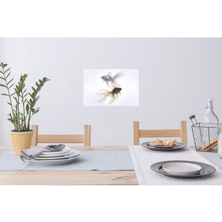 Goudvissen - Modern - Wit Muursticker klein -eettafel