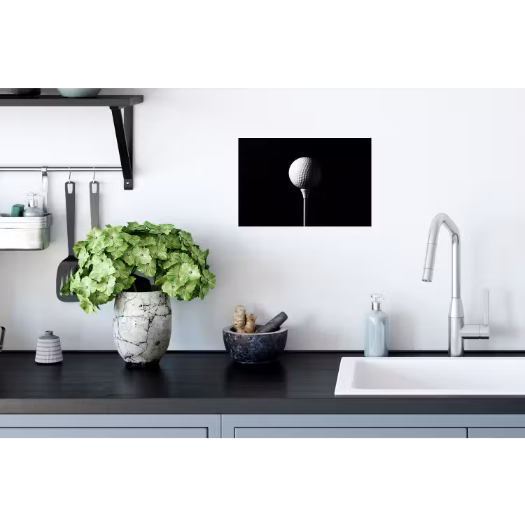 Golfbal - Minimalistisch - Wit Muursticker klein -keuken