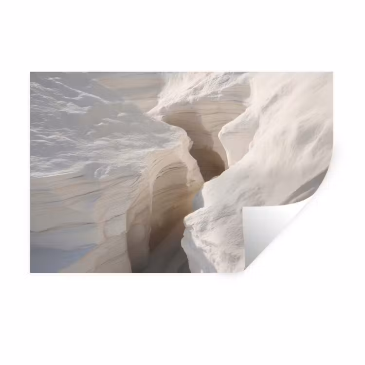 Kloof - Wit - Sneeuw Muursticker klein -3d