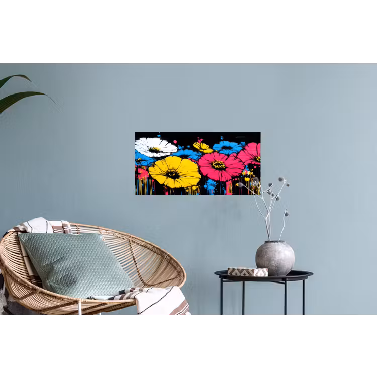 Graffiti - Bloemen - Kleur Muursticker klein -plant