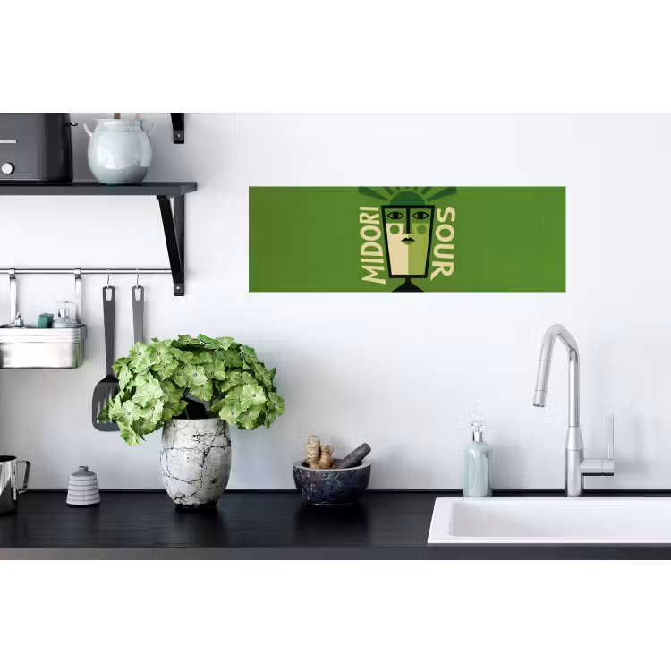 Grafisch - Art - Cocktail - Groen Muursticker klein -keuken
