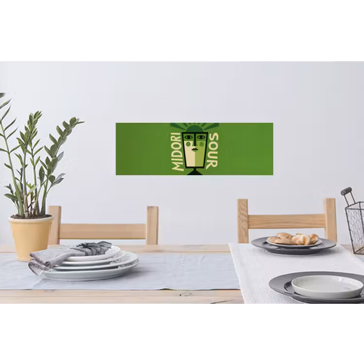 Grafisch - Art - Cocktail - Groen Muursticker klein -eettafel