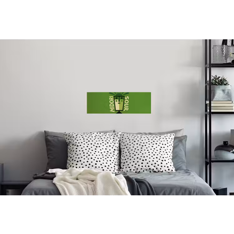 Grafisch - Art - Cocktail - Groen Muursticker klein -slaapkamer