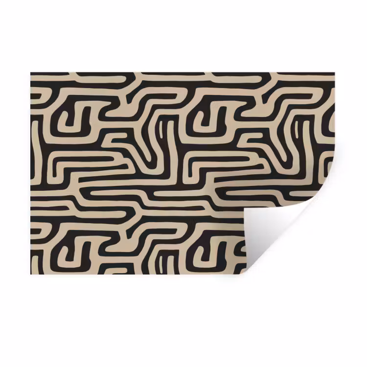 Grafisch - Lijnen - Zwart Muursticker klein 286 -3d