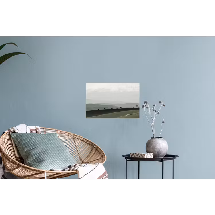 Grijs - Berg - Paarden Muursticker klein -plant