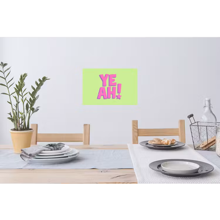 Groen - Neon - Quote Muursticker klein -eettafel