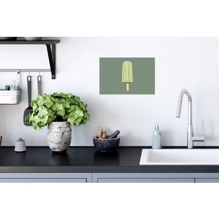 Groen - Waterijsje - Stokje - Illustratie Muursticker klein -keuken