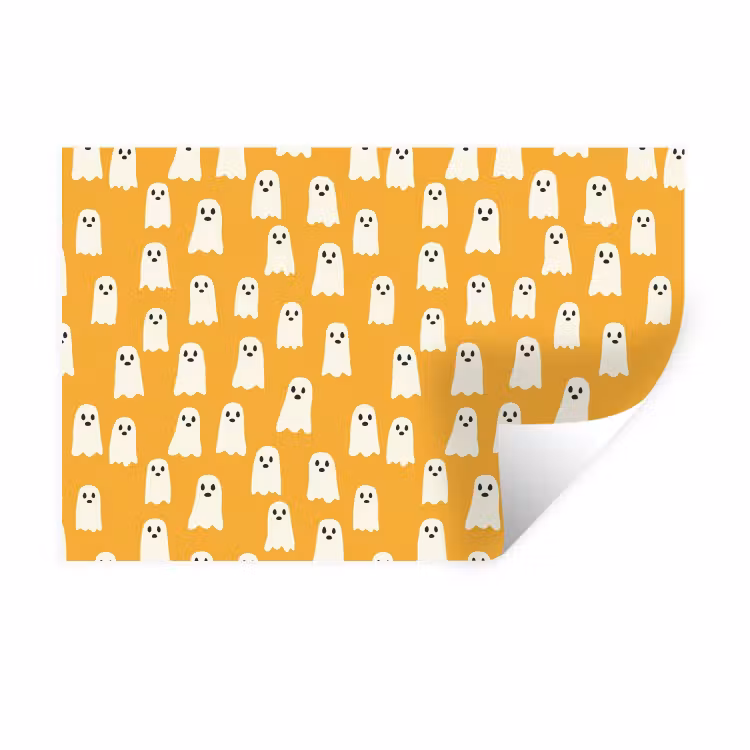 Halloween - Spookjes - Oker Muursticker klein 286 -3d