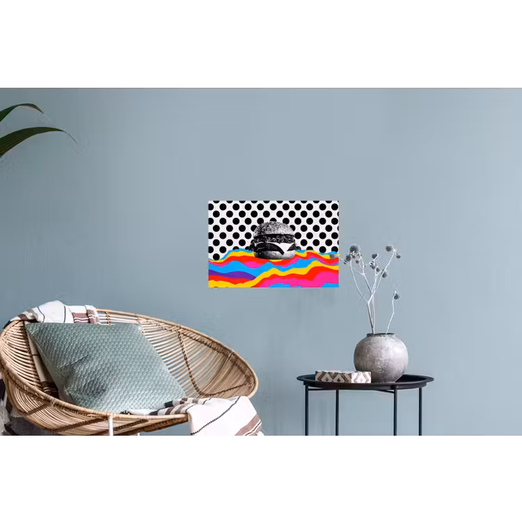 Hamburger - Stippen - Golven - Kleuren Muursticker klein -plant