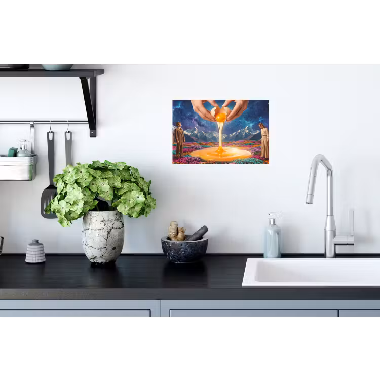 Wall Sticker - Hands - Egg - Surrealism - Handen - Ei - Surrealisme Muursticker klein